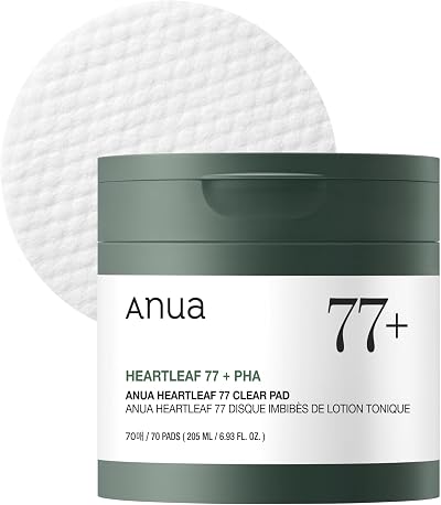 ANUA Heartleaf 77 Toner Pads 70 Pads Gentle Exfoliating PHA Centella