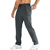 BROKIG Mens LightArmor Workout Sweatpants with Zip Pocket,Stretch Gym Joggers Running Sweat Pants Athletic Pants for Men