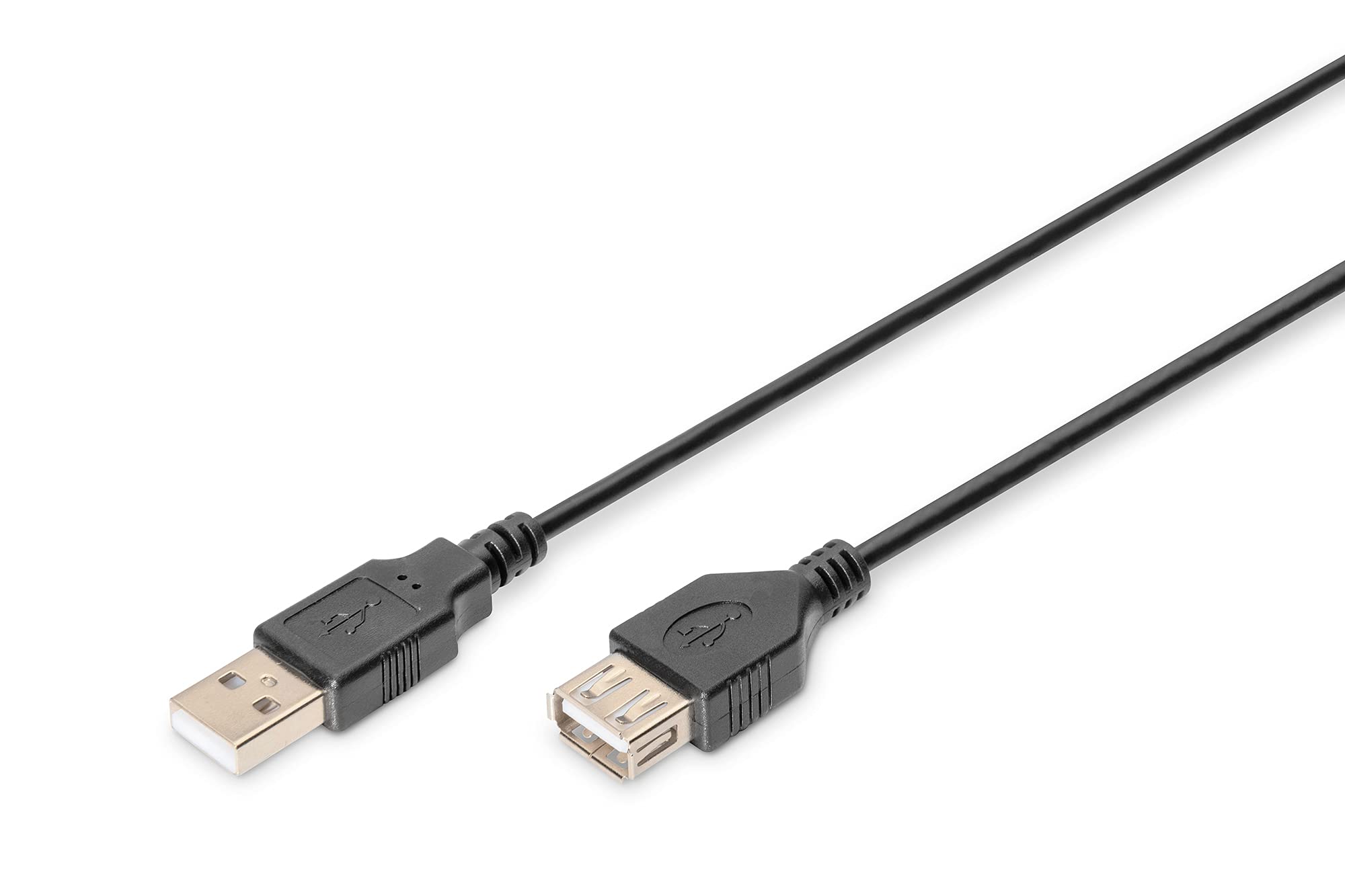 DIGITUS USB 2.0 extension cable - 3 m - USB-A (plug) to Type A (socket) - 480 Mbps - Black
