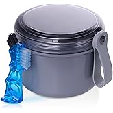 Denture Case, Leak Proof Denture Bath Cup for Travel, Denture Container Cups for Soaking Full & Partial Dentures, Retainers,