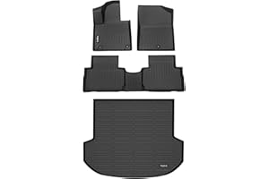 Wailtnb Car Floor Mats & Cargo Trunk Liners Compatible for Hyundai Santa Fe 2021 2022 2023 All-Weather TPE Rubber Mat Protection Black Accessories