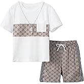 COZYEASE Boys' 2 Piece Outfits Summer Shorts Sleeve Graphic T Shirts and Shorts Sets Vacation Beach Clothes