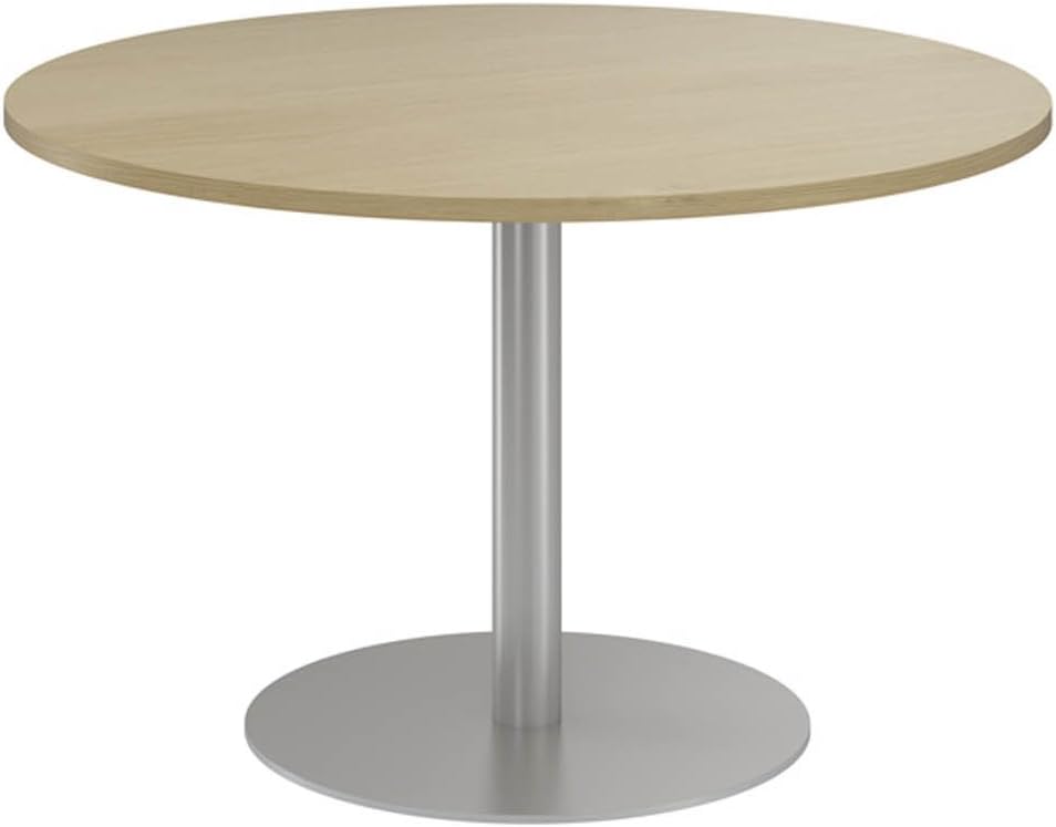 NOVA ECO Circular Meeting Table, Column Base, Natural Oak