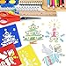 SUBANG 12 Pcs Plastic Painting Stencils Winter Drawing Spraying Templates for Kids Crafts
