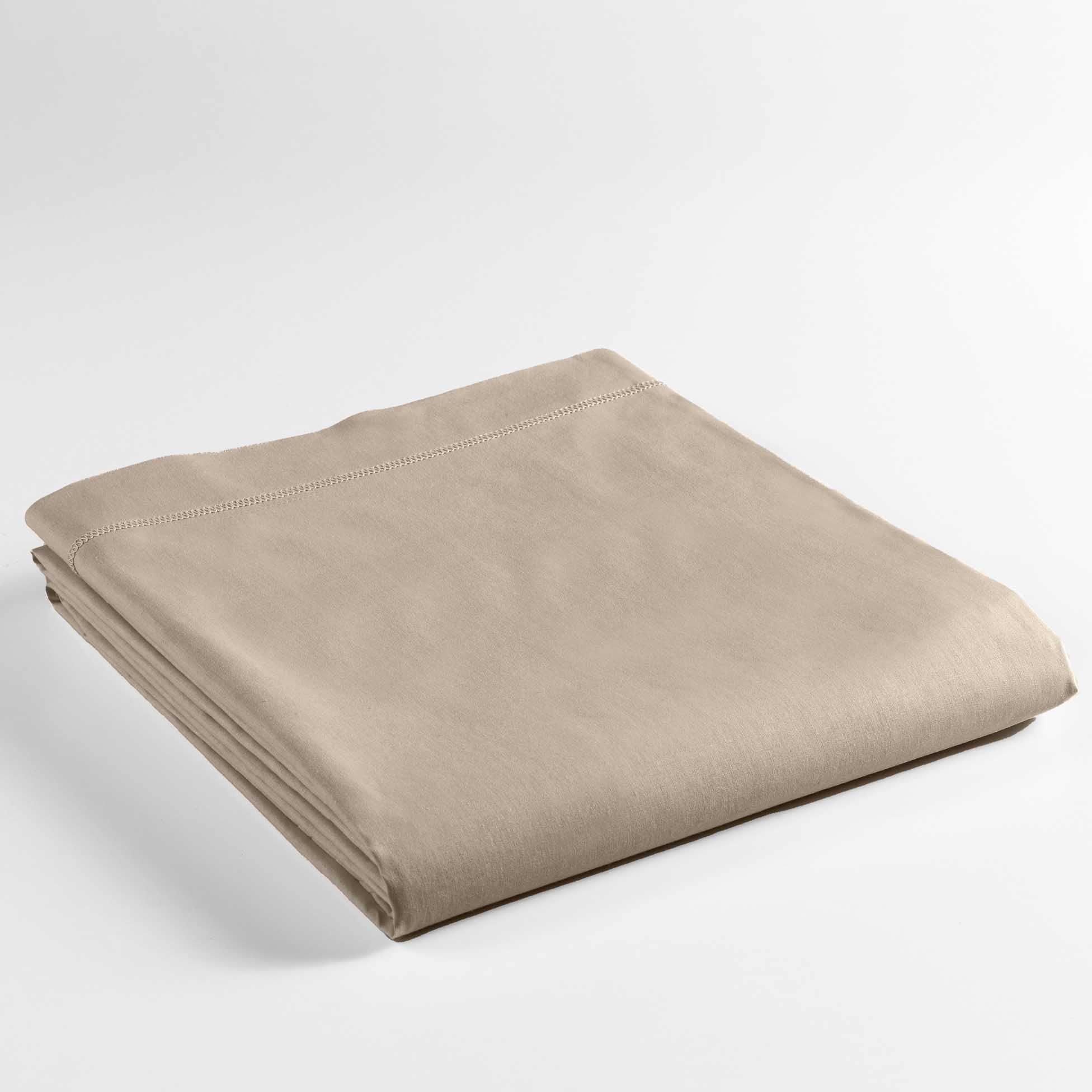 douceur d'intérieur, 100% Cotton Flat Sheet 180 x 290 cm Sand