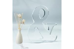 WOODOUNAI 4 Inch Designable Acrylic Letters Unfinished Acrylic Letter for Wall Decor Decorative Standing Letters Slices Sign Board Decoration for Craft Home Party Projects (&)