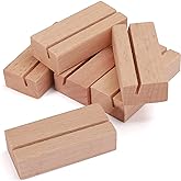 WILLOWDALE 6Pcs 2.17 Inch Place Card Holder, Photo & Picture Stand Card Holder Wooden Stands for Display, Party Poster Paper Stand Wedding Table Number Holders for Home and Office Decoration