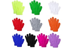 Hicdaw 6 Pairs Kid's Winter Gloves Toddler Gloves Stretchy Warm Gloves Boys or Girls Knit Gloves