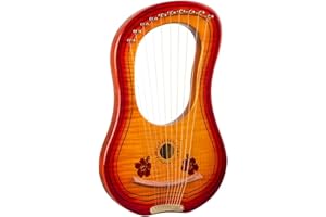BAMFY Lyre Harp 10,15 Strings Classic Lap Harp Portable Solid Wood Musical Instrument for Beginner with Gig Bag Tuning Wrench