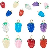 Beadthoven Lampwork Glass Grape Charms for Jewelry Making Colorful 3D Grapes Fruit Dangle Charms Tiny Handmade Fruit Food Pendants for Bracelets Necklace Earrings Keychains DIY Crafts Supplies