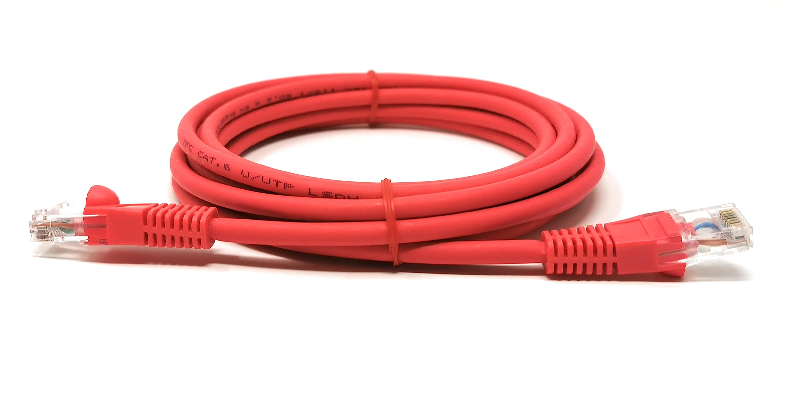 Cat6 RJ45 (UTP) Connector Ethernet Cable, LSZH Snagless Patch 24AWG Bare Copper Cores Lead for Internet, Data Transfer, Router, Modem, CCTV, Smart TV, PC, Laptop (10m, Red)