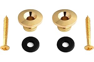 Metallor Guitar Strap Locks and Buttons End Pins with Mounting Screws and Washers for Electric Guitar Bass Acoustic Guitar Ukulele Mandolin Gold.