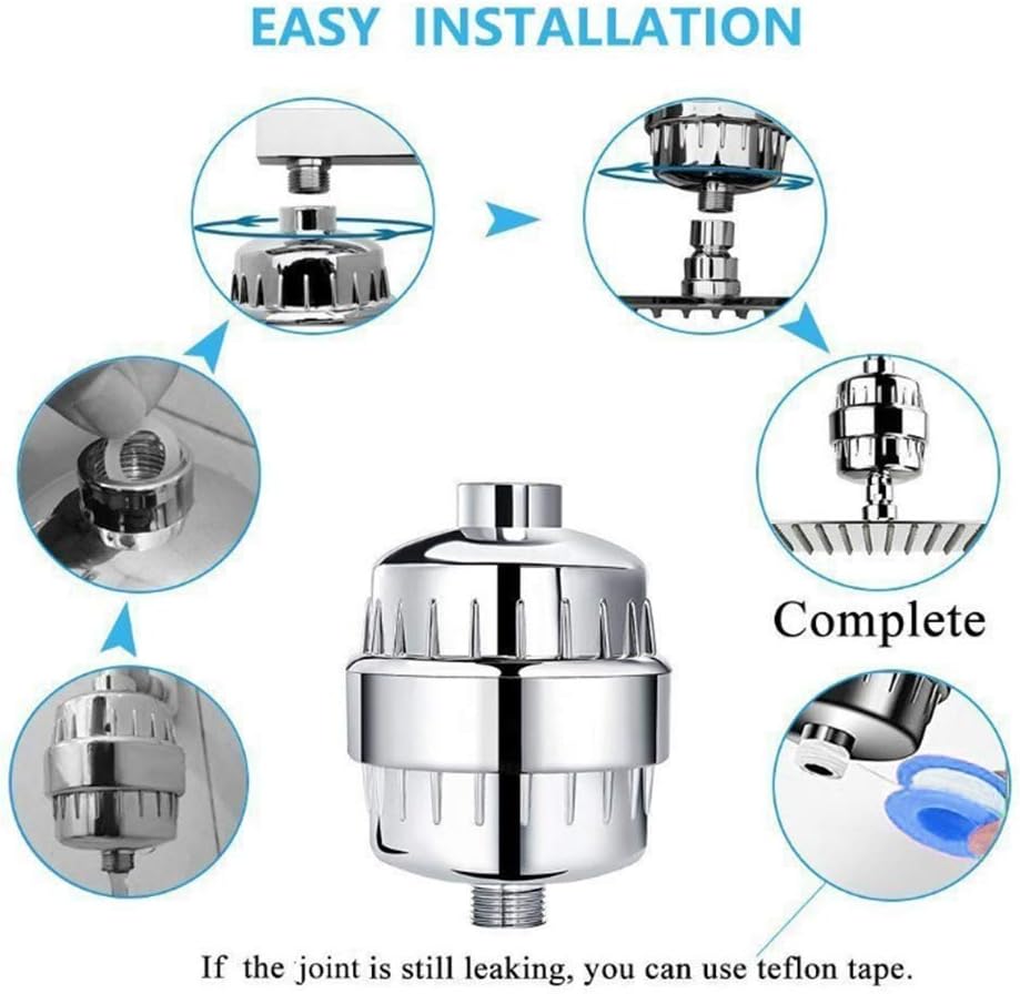 17 Stage Shower Filter Hard Water Softener – High Output Universal Replacement Cartridges with Vitamin C Shower Filter - Removes Chlorine Fluoride Heavy Metals and Other Sediments (17stage) - - 