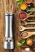 Beyond Flavor Electric Salt and Pepper Grinder Set (2 Shakers) Automatic Mills w/Adjustable Coarseness | Stainless-Steel, Battery Operated | Incl. Meal Recipe eBook and Mill Rest