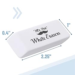 Mr. Pen- White Pencil Eraser, 24 Pack, Block
