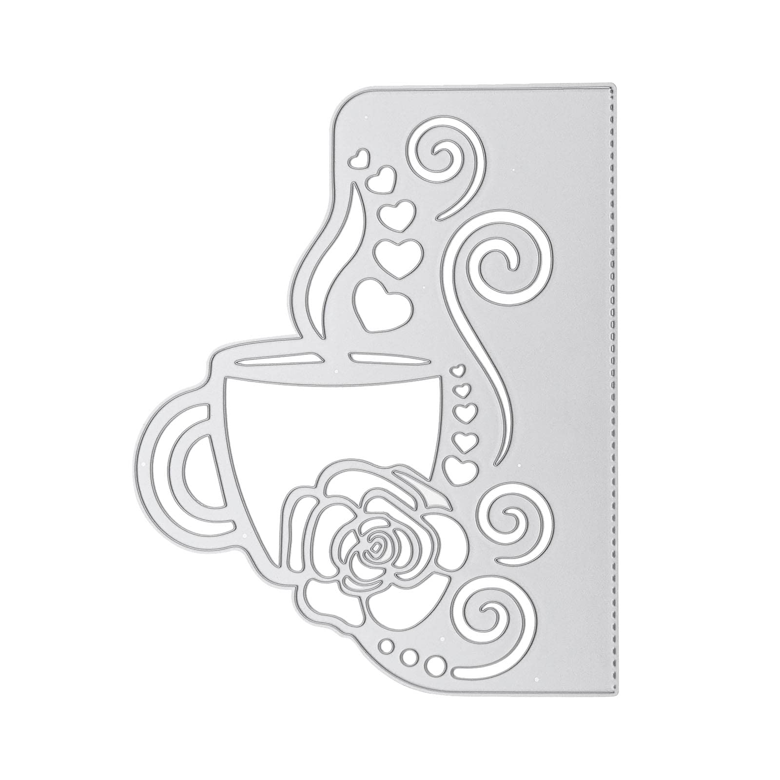 VGOL Cutting Dies for Card Making with Cup Rose Pattern in Metal Valentines Day Gift Rose Die Cuts Embossing Tool Stencil Template for DIY Scrapbooking Decor