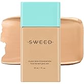 SWEED - Glass Skin Foundation | Long-Lasting Fluid Formula | Hydrate, Moisturize, Lift, Plump, Protect | Vegan, Cruelty-Free, Clean Beauty (08 MEDIUM W)