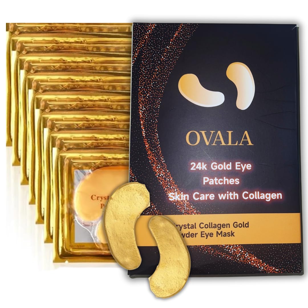 Under Eye Patches (16 Pairs) - 24K Gold Eye Patches for Puffy Eyes, Dark Circles, Eye Bags and Wrinkles, Collagen Skin Care Products, Beauty