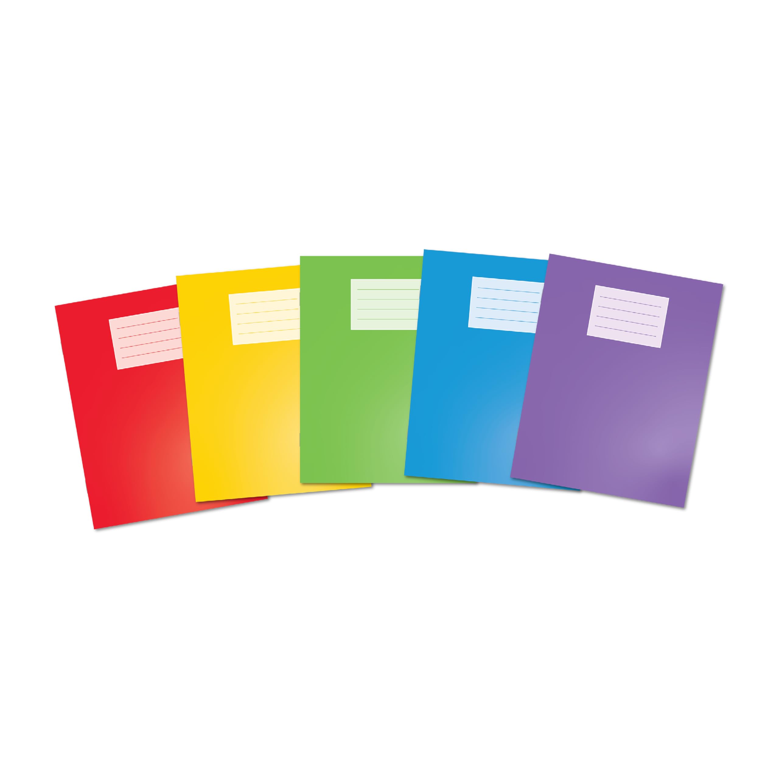 Oxford A5 Exercise Books, 80 Pages, Pack of 5, Assorted Colours, 8 mm Ruled and Margin, Premium (9 x 7")