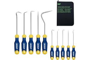 SUNHZ MCKP 10 Piece Pick and Hook Set, Precision Automotive Hook Set, Pick Tool Set Car Auto Oil Seal/O-Ring Seal Gasket Mini Precision Hooks Puller Remover