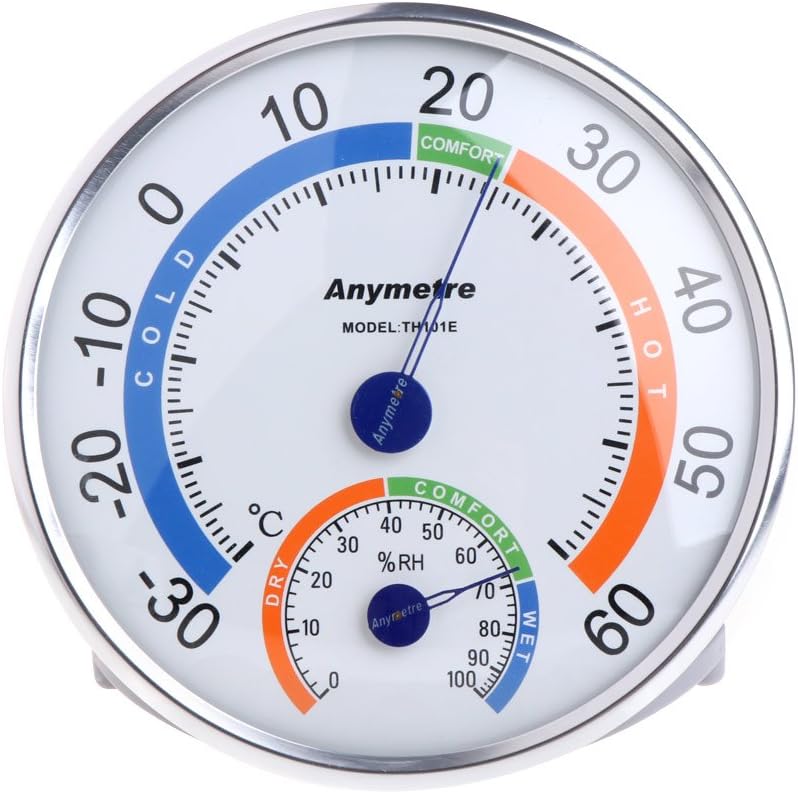 Dchaochao Household Analog Thermometer Hygrometer,Round Temperature Humidity Weather Meter for Office Bedroom Etc