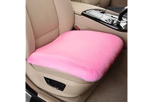 ACDIAC Universal Fit Fuzzy Faux Wool Auto Front & Back Seat Pad,Car Seat Cover Protector Cushion Soft Warm for Winter - 1pcs (Pink,Front seat)