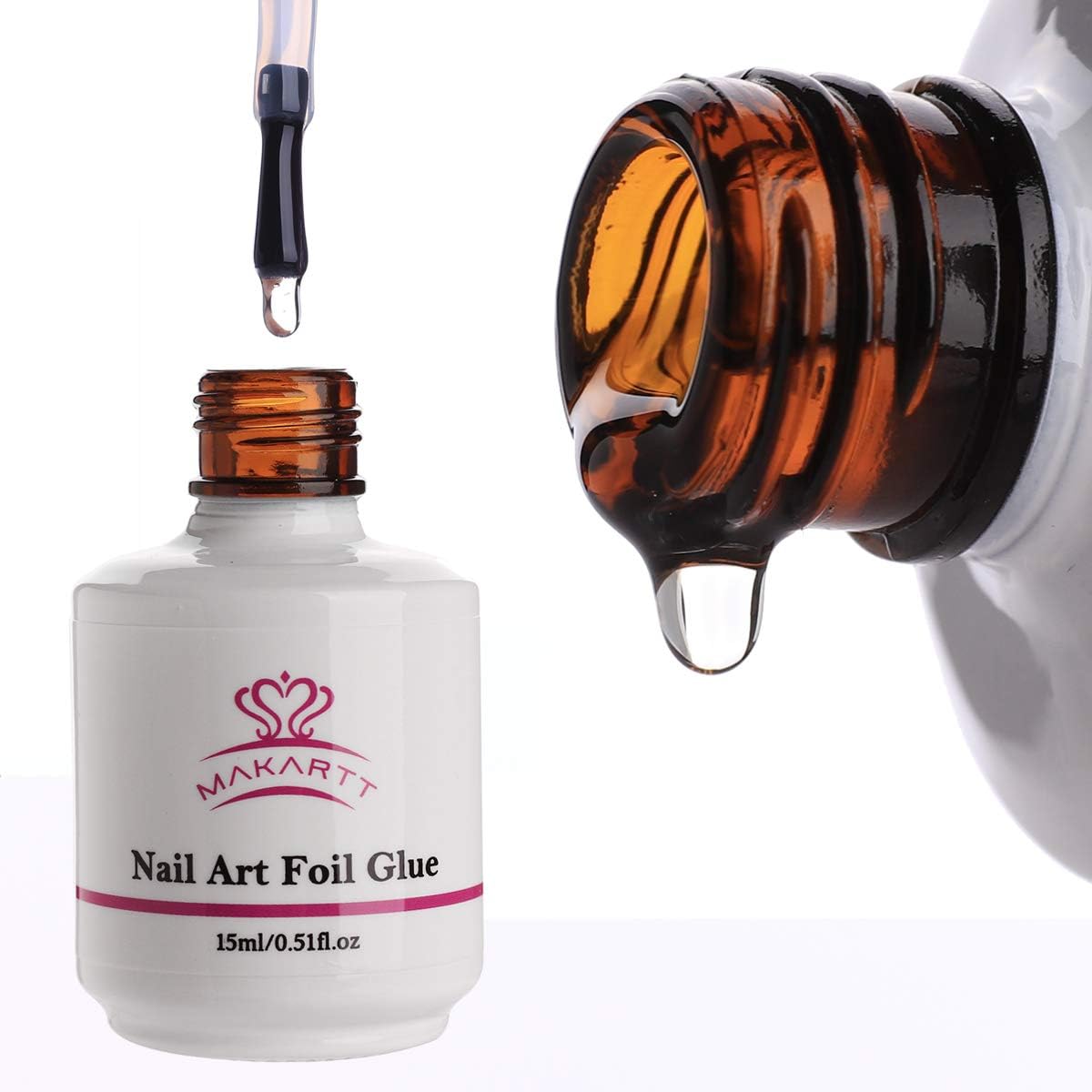 Makartt Nail Art Foil Glue Gel for Foil Stickers Nail Transfer Tips Manicure Art DIY 15ML 2 Bottles UV LED Lamp Required Soak Off: Arts, Crafts & Sewing