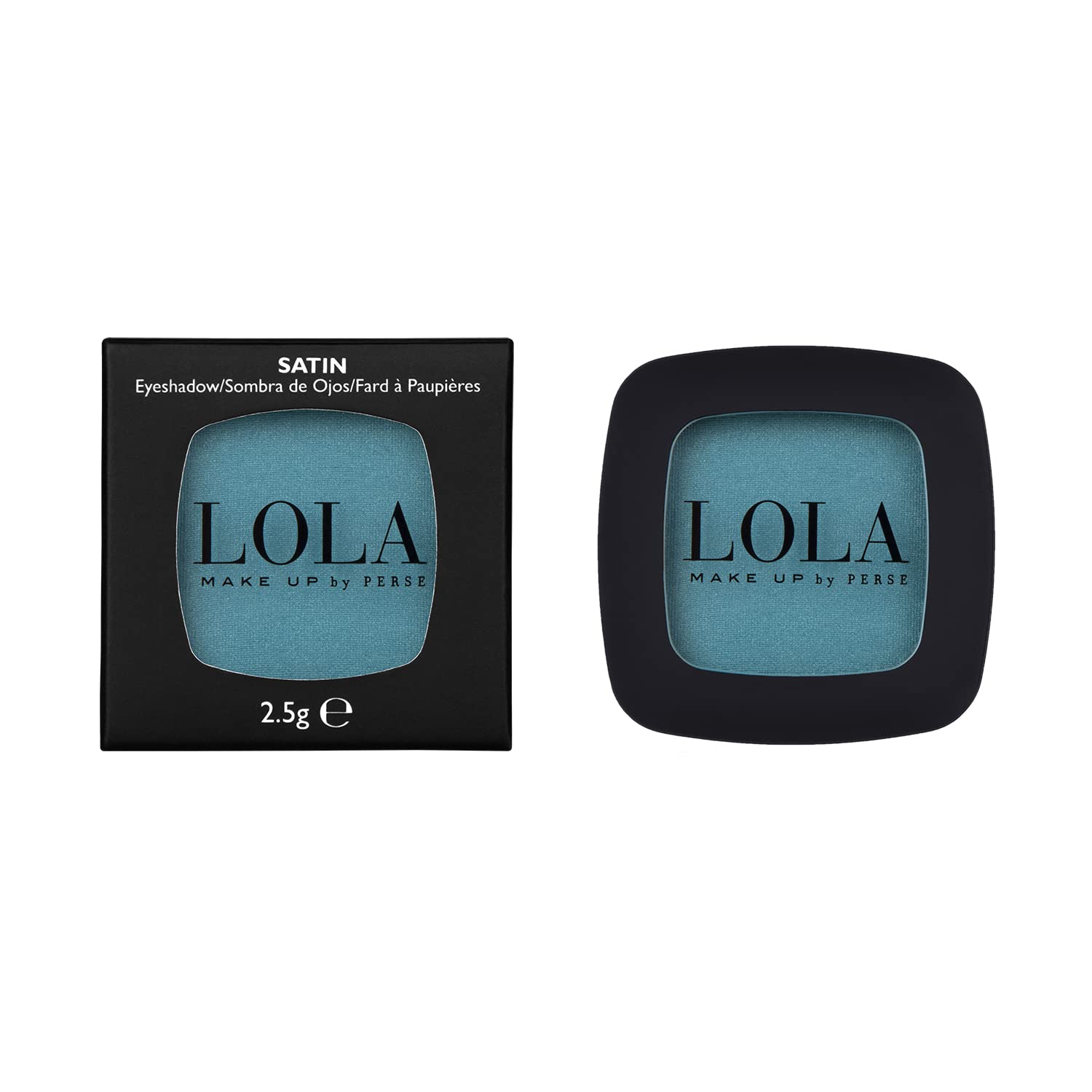 Lola Make-Up Mono Eyeshadow, Turquoise, Satin, Rich Intense Pigmentation, High Coverage, Use Wet & Dry, All Skin Tone, Mineral Oil Free, Vegan & Cruelty Free, No. 005