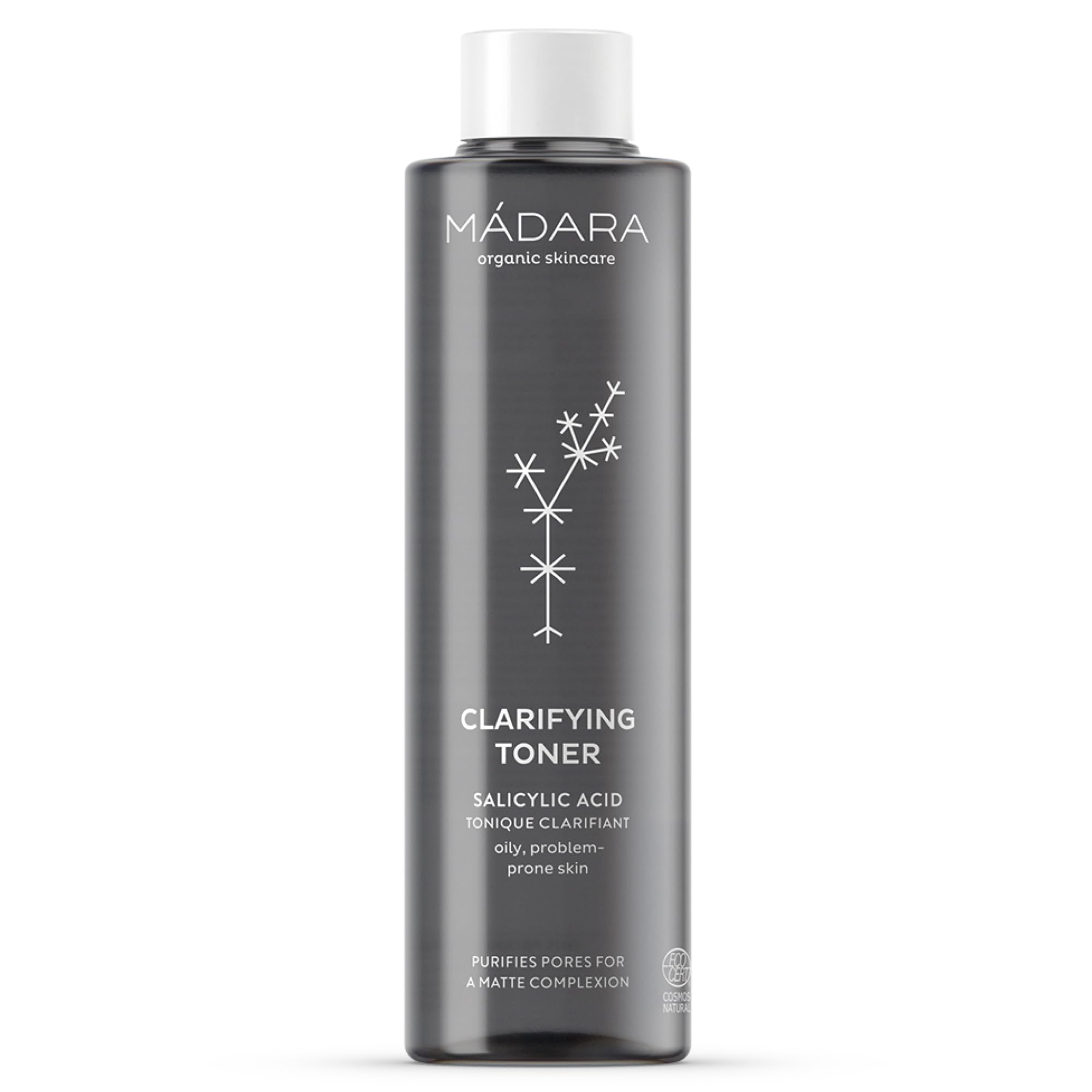 MÁDARA Organic Skincare Clarifying Toner, Face Toner with Salicylic Acid, Oak Bark and Sweet Flag Root, Helps Minimise Pores and Control Shine for Oily Skin, Matte Finish, 200 ml