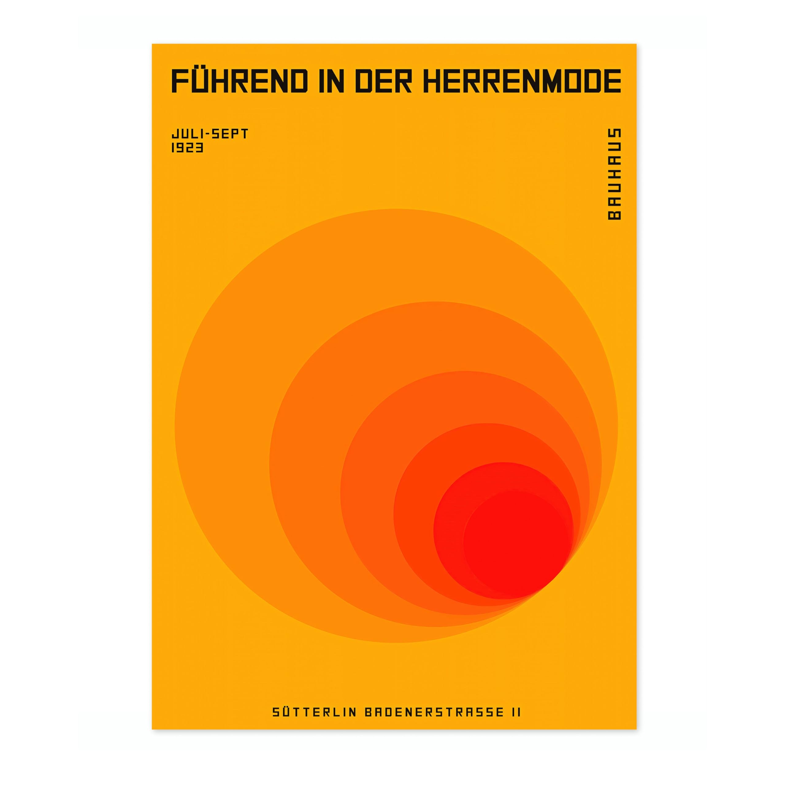 Orange Circles Poster, Bauhaus Print, Framed Abstract Art, Mid-Century Wall Art, Modern Home Decor, Gift Idea, Archival Matte, A3 (Print Only) - 42x29.7cm