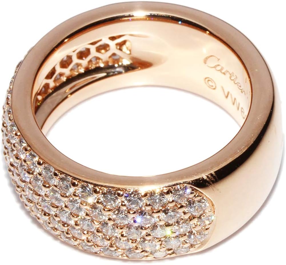 Amazon カルティエ Cartier K18pg ダイヤ パヴェダイヤリング 指輪 51 11号 中古 リング 通販