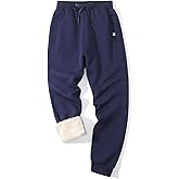 Flygo Men's Fleece Pants Winter Warm Joggers Pants Active Sherpa Lined Sweatpants