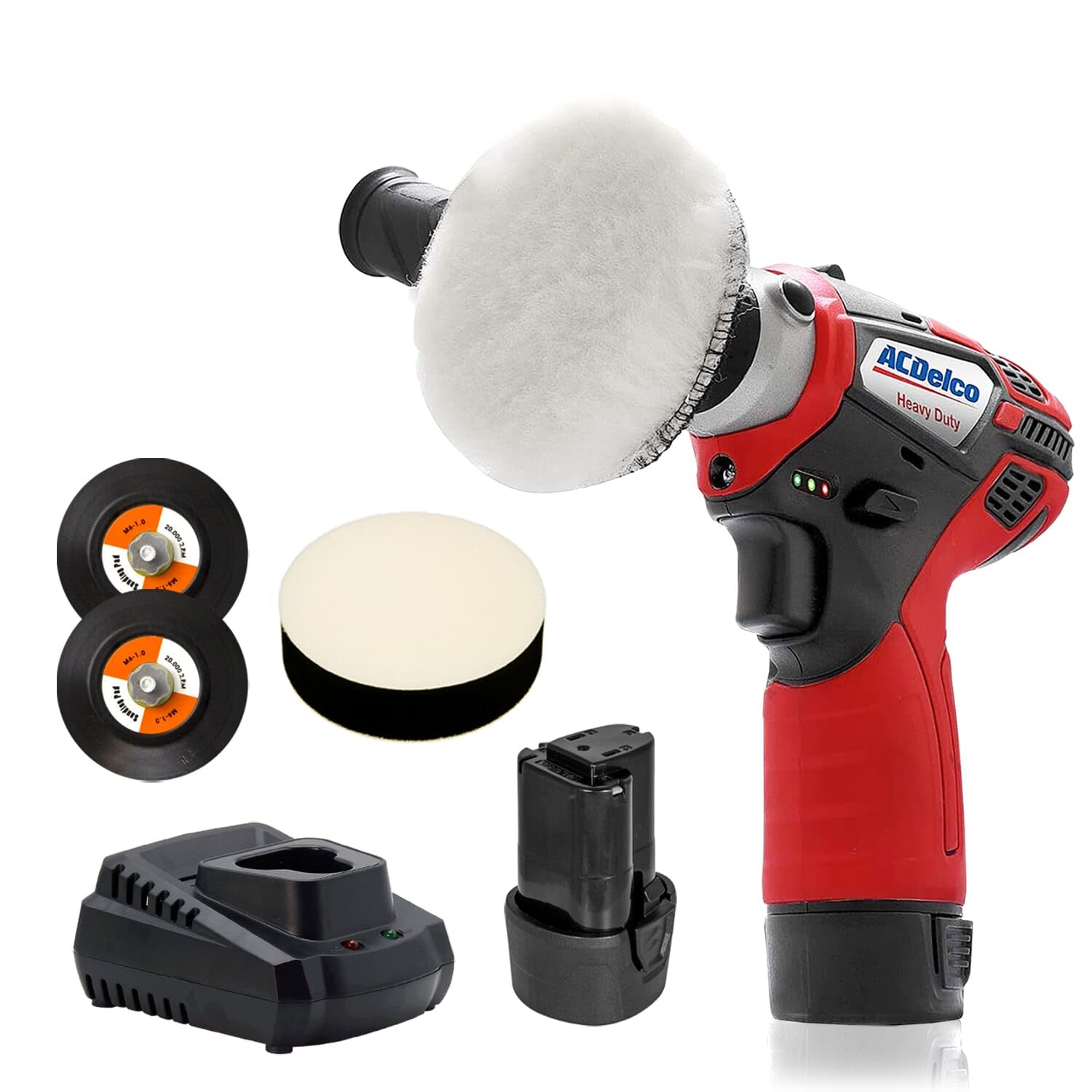 ACDelco Tools ARS1214P G12 Series Polisher 10.8V Cordless Li-ion Dual Action 2-Speed 75mm Mini Polisher/Sander Power Tool (2 Battery Kit)