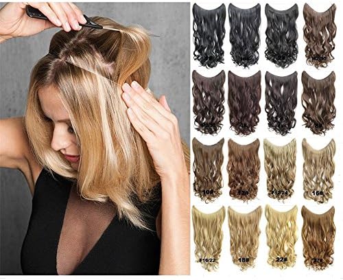 PARAHAIR Curly Body Wavy Invisible Wire Flip in Secret Halo Synthetic Hair Extensions no Clips no Glue no Damage 22'' White Blonde (#60)