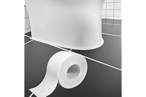 ROOLAUDK Caulk Tape, 1 Roll White Caulk Tape Waterproof Self Adhesive, Toilet Bathroom Caulking Tape for Kitchen, Countertop, Bathroom, Sink, Shower, Bathtub, Toilet Edge Protector