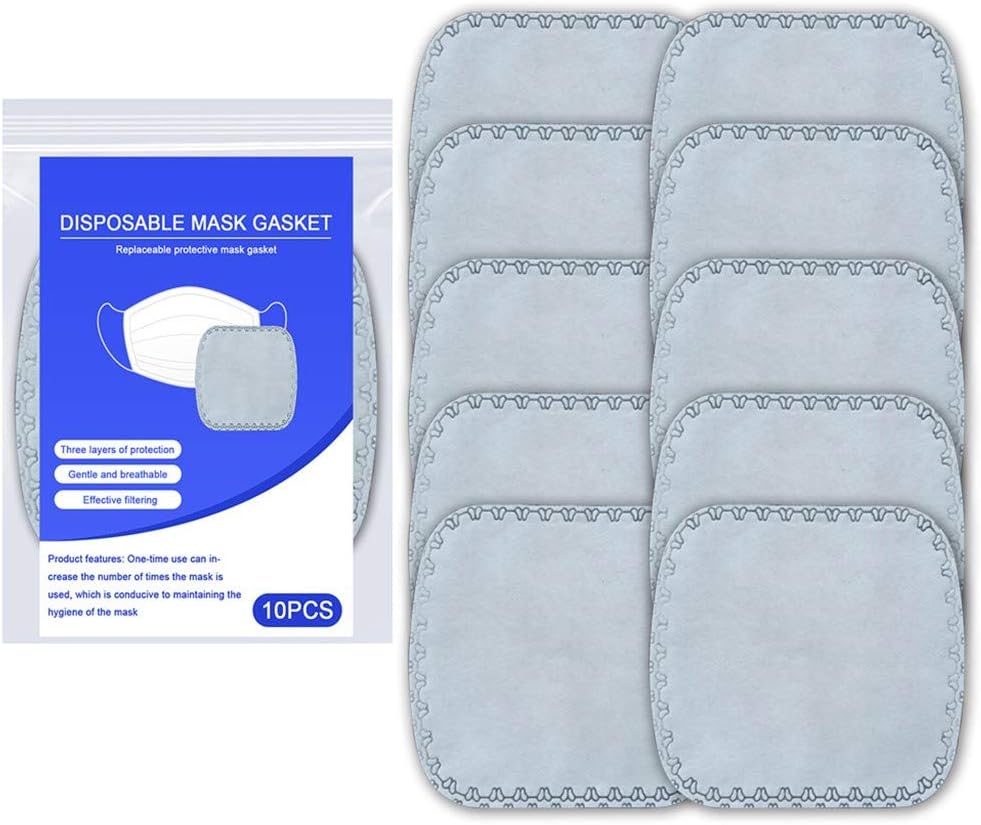 HoneyGod 10Pcs Mouth Mask Gasket - Disposable Face Mask Filter Pad - Three Layer Activated Carbon Breathing Filters - Blocking Dust Air Pollution Protection