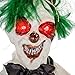 Halloween Haunters Animated 4 Foot Hanging Swinging Circus Clown Ghost Reaper Zombie with Moving Kicking Legs Prop Decoration - Rope Swing, Scary Laugh Sounds, Flashing Evil Red LED Eyes