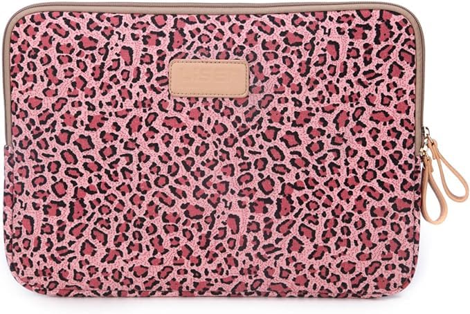 fdsmall Laptop Sleeve Case, 13-13.3 Inch,Laptop Sleeve Notebook Carrying Case Waterproof Shock Resistant Bag Case(Leopard Red)