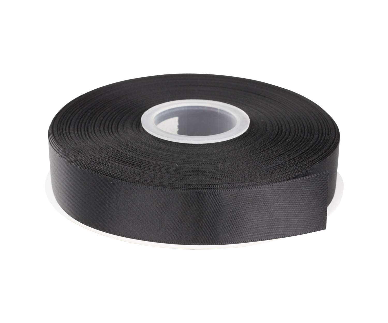 AVANAVA 25mm Wide Double Face Satin Ribbon - 45 Meters (030-Black)