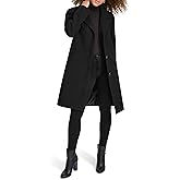 Kenneth Cole Women's Notch Collar Fly Front Single Breasted Topcoat