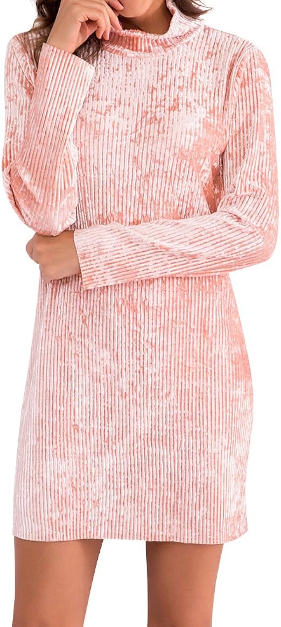 long sleeve pink mini dress