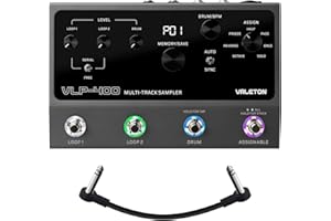 VALETON Guitar Loop Station Looper Pedal with 100-Stereo Drum Machine, 7 Customizable Effects, Assignable Knobs & Footswitches, USB Connectivity for Windows/Mac VLP-400 (Incl 1 PCS 15 CM TS Cable)