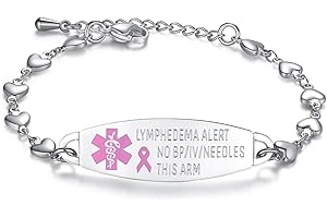 mnmoom Lymphedema Alert bracelet no bp no needles bracelet for women adjustable stainless steel breast cancer medical bracelets