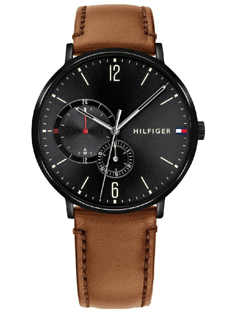 Tommy Hilfiger Analogue Multifunction Quartz Watch for men with Brown Leather strap - 1791510