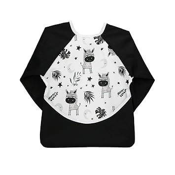 Hisprout Unisex Infant Kleinkind Baby Super Wasserdicht Lätzchen mit Ärmeln, wiederverwendbar Lätzchen mit Ärmeln & Pocket, M