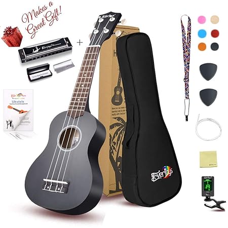 Sopran Ukulelen Anfänger Kit – 21inch inkl. Tasche, Tuner, Songbook, saiten, Pick, Poliertuch