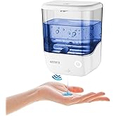 KESTERRA Automatic Soap Dispenser Wall Mount, Touchless Soap Dispenser 1000ml/34oz Battery Operated Hand Free Hand Sanitizer Dispenser for Bathroom Kitchen Hotel Offices Plastic, No Drill, White