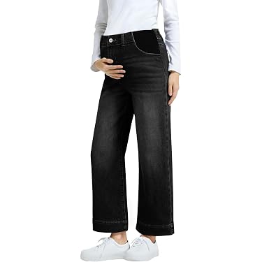 Women's Maternity Bootcut Jeans - Super Stretch Denim With Real Pockets, Medium Blue Plus Size