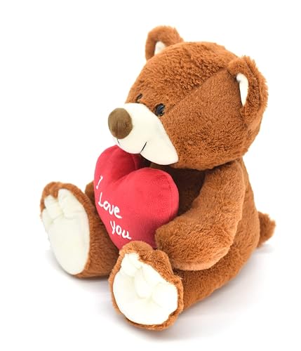 Personalized Teddy Bear With Heart – Custom Text/Photo Plush Toy For Valentine's Day, Birthday, Anniversary (8 Inch)