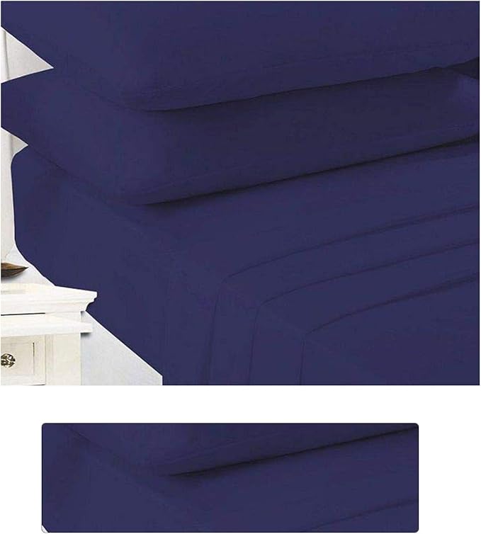 byrewood® Polycotton Navy 4FT Small Double Fitted Bed Sheet Easy Care